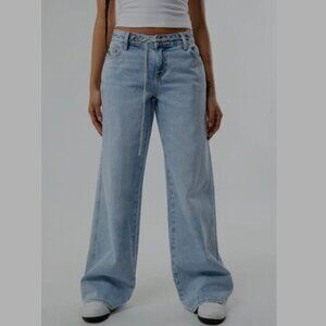 PacSun Light Indigo Grommet Low Rise Baggy Jeans